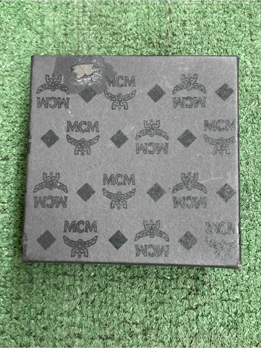 MCM White Leather Belt with Gold 'M' Logo Buckle